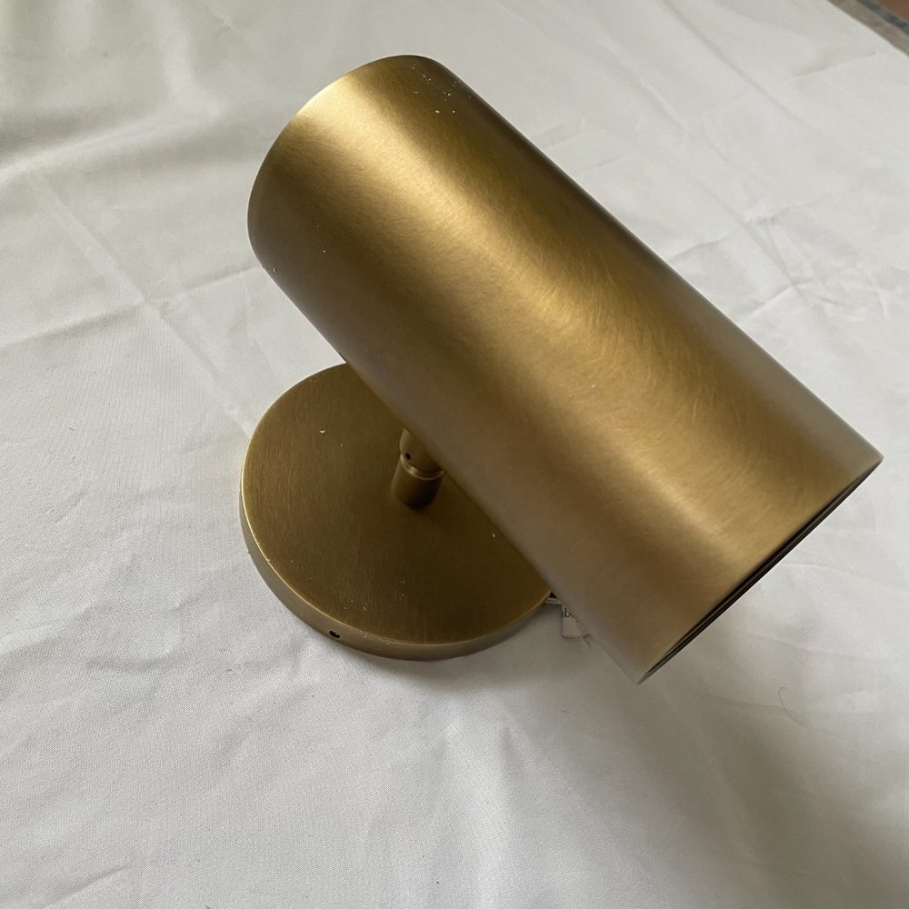 Restoration Hardware Lacquered Burnished Brass Champeaux Wall Sconce, Adjustable - Picture 6 of 16